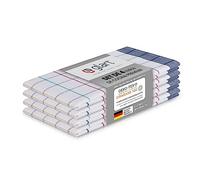 Glart 48NAV Juego de 4 paños de cocina premium, paños de cocina, paños de cocina, 100% algodón OEKO-TEX, 70x50 cm, azul rojo verde amarillo a cuadros, prelavado