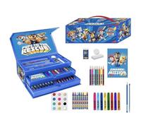 Set de Papelería Coloreable Caja Paw Patrol - Estuche Escolar Infantil con Lápices de Colores, Rotuladores y Accesorios Decorados con los Personajes Favoritos de la Patrulla Canina