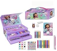 Set de Papelería Coloreable Gabby’s Dollhouse - Kit Escolar Completo con Rotuladores, Lápices de Colores y Accesorios Decorados con Personajes de la Serie para Niños Creativos