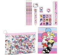 Set de Papelería Coloreable Hello Kitty - Estuche Escolar Completo con Rotuladores, Lápices de Colores y Accesorios Temáticos para Niñas Fans del Personaje Más Tierno de Sanrio