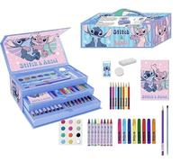 Set de Papelería Coloreable Stitch - Kit Escolar Completo para Niños con Lápices de Colores, Rotuladores y Accesorios Temáticos de Lilo & Stitch para Dibujar, Pintar y Aprender