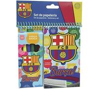 Set de papelería con 6 rotuladores con bloc del FC Barcelona
