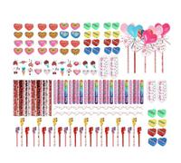 Set de Papelería de San Valentín Corazón con Pegatinas, Tarjetas y Lápices