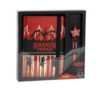 Set de Papelería de Stranger Things - Incluye Bolígrafo y Libreta - Diseño en Rojo, Negro y Blanco - Accesorios de Papelería - Producto Original Diseñado en España