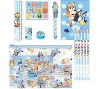 Set de Papelería Escolar Eva Bluey - Estuche Completo para Niños con Lápices de Colores, Rotuladores y Accesorios Temáticos del Personaje Bluey para Dibujar, Pintar y Estudiar con Diversión