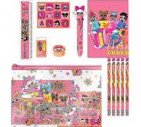 Set de Papelería Escolar Eva LOL - Estuche Completo para Niñas con Lápices de Colores, Rotuladores y Accesorios Escolares Decorados con Muñecas LOL Surprise para Colorear, Dibujar y Aprender