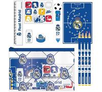 CERDÁ LIFE'S LITTLE MOMENTS Set de Papelería Escolar EVA Real Madrid - Set temático Escolar Resistente, Ideal para Estudiantes y Fans del Equipo Blanco