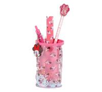 Set de Papelería Infantil Minnie Mouse con Portalápices | Kit Escolar Completo con Accesorios de Escritura