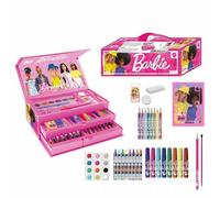 Set de Papeleria Inspirado en Barbie - Color Rosa - 26 X 10 X 13 Cm - Incluye Maletín con Todo Lo Necesario para Colorear - Producto Original Diseñado en España