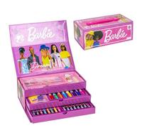 Set de Papeleria Inspirado en Barbie - Color Rosa - 26 X 10 X 13 Cm - Incluye Maletín con Todo Lo Necesario para Colorear - Producto Original Diseñado en España