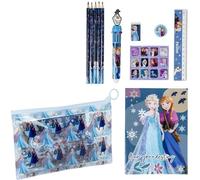 Set de Papeleria Inspirado en Frozen,Azul,22 X 14 X 0.5 Cm,Incluye Lápices,Bolígrafo,Regla,Estuche y Más,Producto Original Diseñado en España