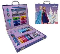 Set de Papeleria Inspirado en Frozen - Color Lila - 30 X 27 X 4 Cm - Incluye Maletín con Todo Lo Necesario Para Colorear - Producto Original Diseñado en España