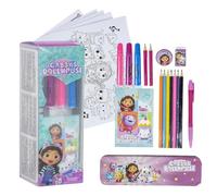 Set de Papeleria Inspirado en Gabby´S Dollhouse - Color Rosa - 11 x 24 x 9.5 cm - Incluye Estuche para Guardarlo Todo - Producto Original Diseñado en España