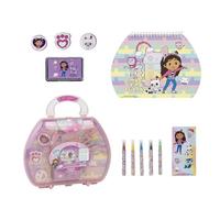 Set de Papeleria Inspirado en Gabby´S Dollhouse - Color Rosa - 23x 20 X 4 Cm - Incluye Maletín con Todo Lo Necesario para Colorear - Producto Original Diseñado en España