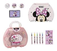 Set de Papeleria Inspirado en Minnie - Color Rosa - 23x 20 X 4 Cm - Incluye Maletín con Todo Lo Necesario para Colorear - Producto Original Diseñado en España