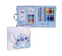 Set de Papeleria Inspirado en Stitch - Color Azul - 30 X 27 X 4 Cm - Incluye Maletín con Todo Lo Necesario Para Colorear - Producto Original Diseñado en España