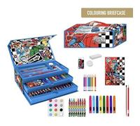 Set de Papelería Marvel Avengers 50 Piezas con Maletín Infantil, Lápices de Colores, Rotuladores y Accesorios de Dibujo - Papelería Avengers Kit Creativo con Diseño de Superhéroes