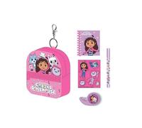 Set De Papelería Minimochila Gabby´S Dollhouse Medidas 19.5x22.5x4.5 cm para Niñ@s con Asas Ajustables y Ergonómica | Mochila Infantil Comodidad y Ajuste Espacio, Material Resistente y Fácil Limpiar