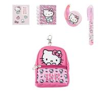 Set De Papelería Minimochila Hello Kitty Medidas 19.5x22.5x4.5 cm para Niñ@s con Asas Ajustables y Ergonómica | Mochila Infantil Comodidad y Ajuste con Espacio, Material Resistente y Fácil de Limpiar