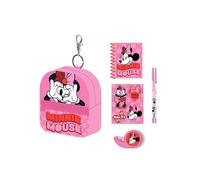 Set De Papelería Minimochila Minnie Medidas 19.5x22.5x4.5 cm para Niñ@s con Asas Ajustables y Ergonómica | Mochila Infantil Comodidad y Ajuste con Espacio, Material Resistente y Fácil de Limpiar