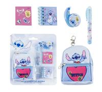 Set de papelería minimochila stitch medidas 19.5x22.5x4.5 cm para ni?