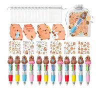 Set de Papelería para Niñas - Set Papelería Escolar Capibara | Material Universitario con Bolsas Pegatinas Notas Adhesivas Bolígrafos - para niños niñas estudiantes adolescentes y hogar