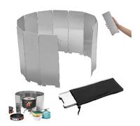Set de parabrisas Camp Stove, 12 placas plegables estufa de campamento parabrisas con respiraderos de aire, 38.6x9.5 en de aluminio ALUMINUM