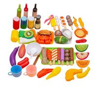 Set de Parrilla Infantil,Accesorios De Cocina Educativos Completos Y Coloridos - Juguete De Cocina Y Barbacoa De Simulación,para Niños Preescolares Estudiantes de Infantil Chicos Hija Hijo