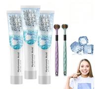 Set de pasta dental blanqueadora, pasta dental con ácido hialurónico, limpieza profunda y eliminación de manchas, suave y eficaz, aliento fresco y quitamanchas (3Piezas)