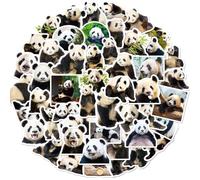 Set de Pegatinas, 50Pcs Pegatinas Niños, Pegatinas Impermeables, calcomanías divertidas para panda, calcomanías de vinilo impermeables para amantes de los panda (forma de panda)