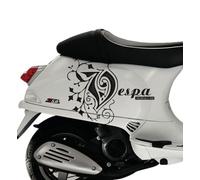 Set de pegatinas de vinilo para moto Vespa S y scooter, color negro