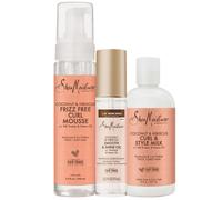 Set de peinado Shea Moisture Mousse Smooth Shine Oil Curl Style Milk, paquete de 3, blanco