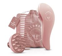 Set de Peine desenredante de Paja de Trigo - Ecológico, Biodegradable, Antiestático - Ideal Cabello Largo, Rizado o Fino,para mujeres hombres y niños