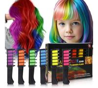 Set de peines con tizas para el cabello en 6 colores, tintes temporales lavables para el cabello, set de peines con tizas para el cabello seguros y no tóxicos, cepillos de colores para el cabello