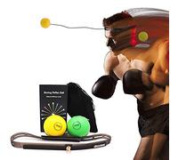 Set de pelotas reflejos boxeo con diadema fitness silicona entrenamiento golpeo para coordinación ojo-mano agilidad liberación presión quema calorías incluye cuerdas repuesto tapón cordón y funda alma