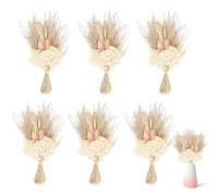 Set de Pequeño Ramos de Flores Secas, 6 Mini Flores Secas Decoracion Naturales para Regalos de Bricolaje, Manualidades, Decoraciones para Bodas y Fiestas