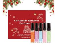 Set de perfume para mujer, fragancia de natural navideño, temática de reno de larga duración, agrega elegancia sutil y frescura para uso diario, baño, hombres y mujeres, regalo ideal para las f