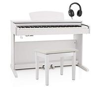 Set de Piano Digital DP-10X de Gear4music + Banqueta de Madera Blanco