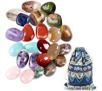 Set De Piedras Preciosas Para Niños, Mezcla Colorida De Piedras Naturales Pulidas, Mezcla De Gemas Auténticas, Presentada En Una Bolsa De Tela Colorida