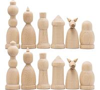 Set de Piezas de Ajedrez de Madera Sin Acabar - DIY Wooden Chess Pieces Set of 32 - Figuras de Ajedrez de Madera para Pintar y Decorar