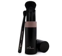 Set de Pinceles de Maquillaje Luvia Cosmetics Travel Set Espresso, 5 pinceles de cosmética Incl. Almacenamiento de Pinceles de Maquillaje, Kit de Belleza, Vegano (Negro/Espresso)