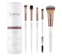 Set de pinceles de maquillaje Luvia, Daily Selection Set, Pinceles para polvos y ojos, 5 pinceles cosméticos veganos, Pinceles de maquillaje