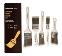 Set de Pinceles Furniture Clinic de 5 Pinceles Planos, Rectos y biselados de 38 mm, 50 mm, 60 mm - para aplicar Brillos, emulsiones, Barnices y tintes