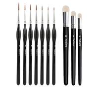 Set de Pinceles para Miniaturas y Modelismo, Incluye 7 Pinceles de Detalles Finos y 3 Dry Brushes,para Pintura de Modelos Warhammer 40k, Citadel y Juegos de Mesa, Apto para Acrílico y Acuarela