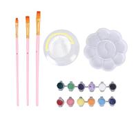 Set de Pintura Acrílica 12 Colores, Pinceles Macaron, Herramientas Completas para Hogar y Estudio - Pintura Fácil de Usar, Mezcla Varios Colores, Ideal Para Arte Escolar y