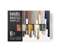 Liquitex LQX - Juego acrílico Basics, 6 x 118 ml, metalizados iridiscentes