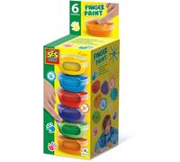 Set De Pintura De Dedos Ses Creative Con 6 Colores Lavables, 6 Botes Individuales De 45 Ml, Textura Cremosa E Intensidad De Color, Tapas Transparentes
