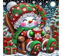 Set de Pintura de Diamantes 5D con Diseño de Muñeco de Nieve en Estilo Caricatura, Kit Completo para Decoración de Pared en Hogar y Oficina, Con Forma Especial y Taladro Parcial, Arte de