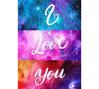 Set de pintura Diamante, cuadro con motivo I Love you y accesorios, tamaño aprox. 35 x 25 cm, set de manualidades para pintar con piedras brillantes para niños a partir de 5 años