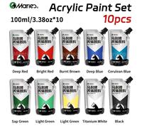 Set de pinturas acrílicas Marie's para adultos, 10 colores de 100 ml/3.38 oz, kit de pinturas para huevos, madera, tela, , uso artístico profesional para y artistas, regalo para , Pascua y más
